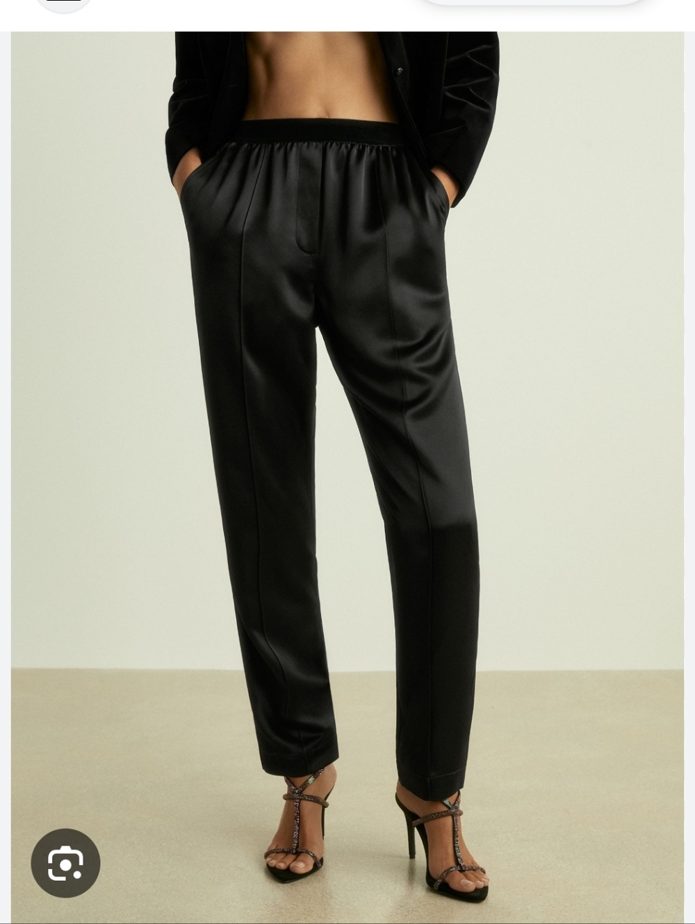 Reiss satin pull on pleated pants Sz 4